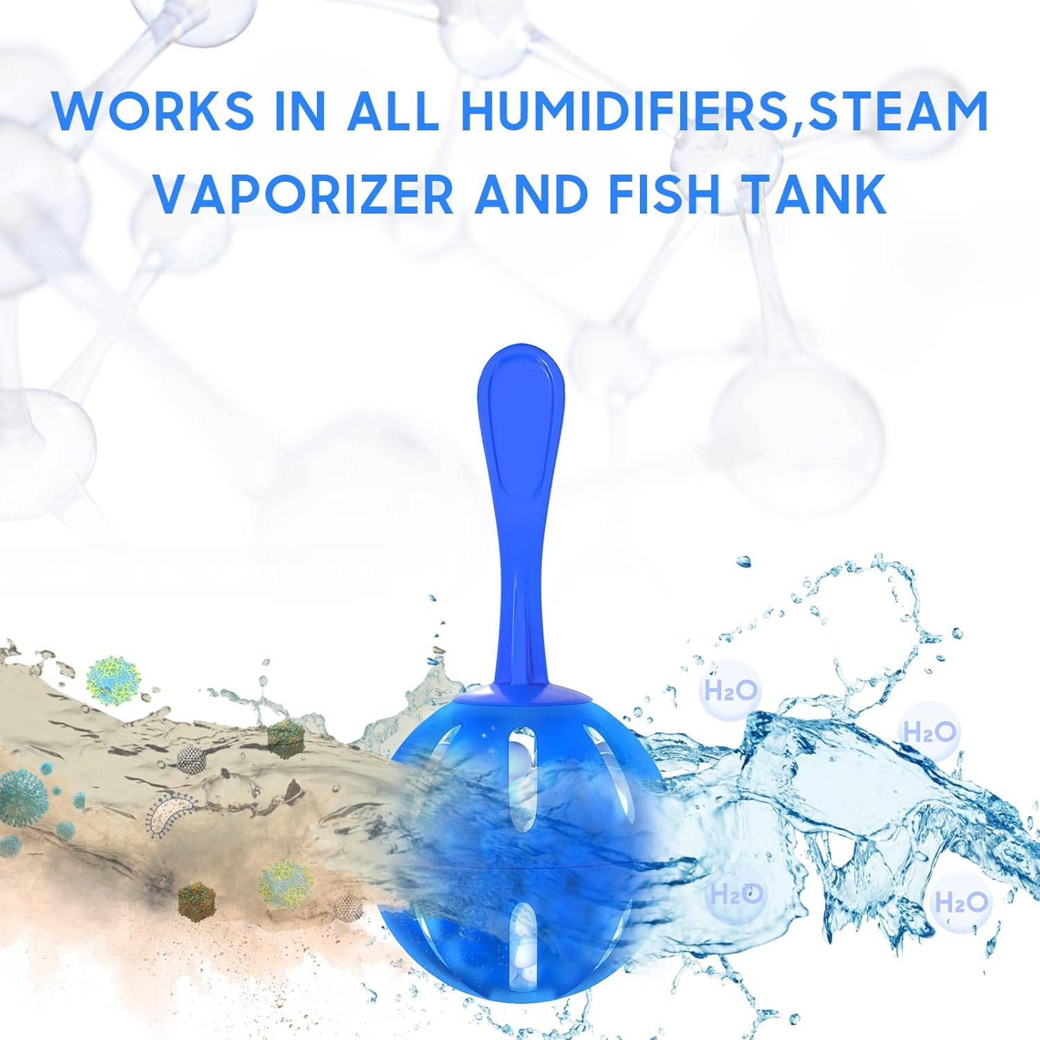 Leemone Humidifier Cleaner 12 Pack, Demineralization Cleaning Ball, Works in All humidifiers and Fish Tanks, Purifies Water, Prevents Hard Water Build-Up, Eliminates White Dust and Odor-1