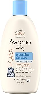 Aveeno Baby Cleansing Therapy Moisturizing Baby Body Wash with Natural Oatmeal & ProVitamin B5, Gentle Tear-Free Baby Bath Wash for Sensitive & Eczema-Prone Skin, Hypoallergenic, 8 oz