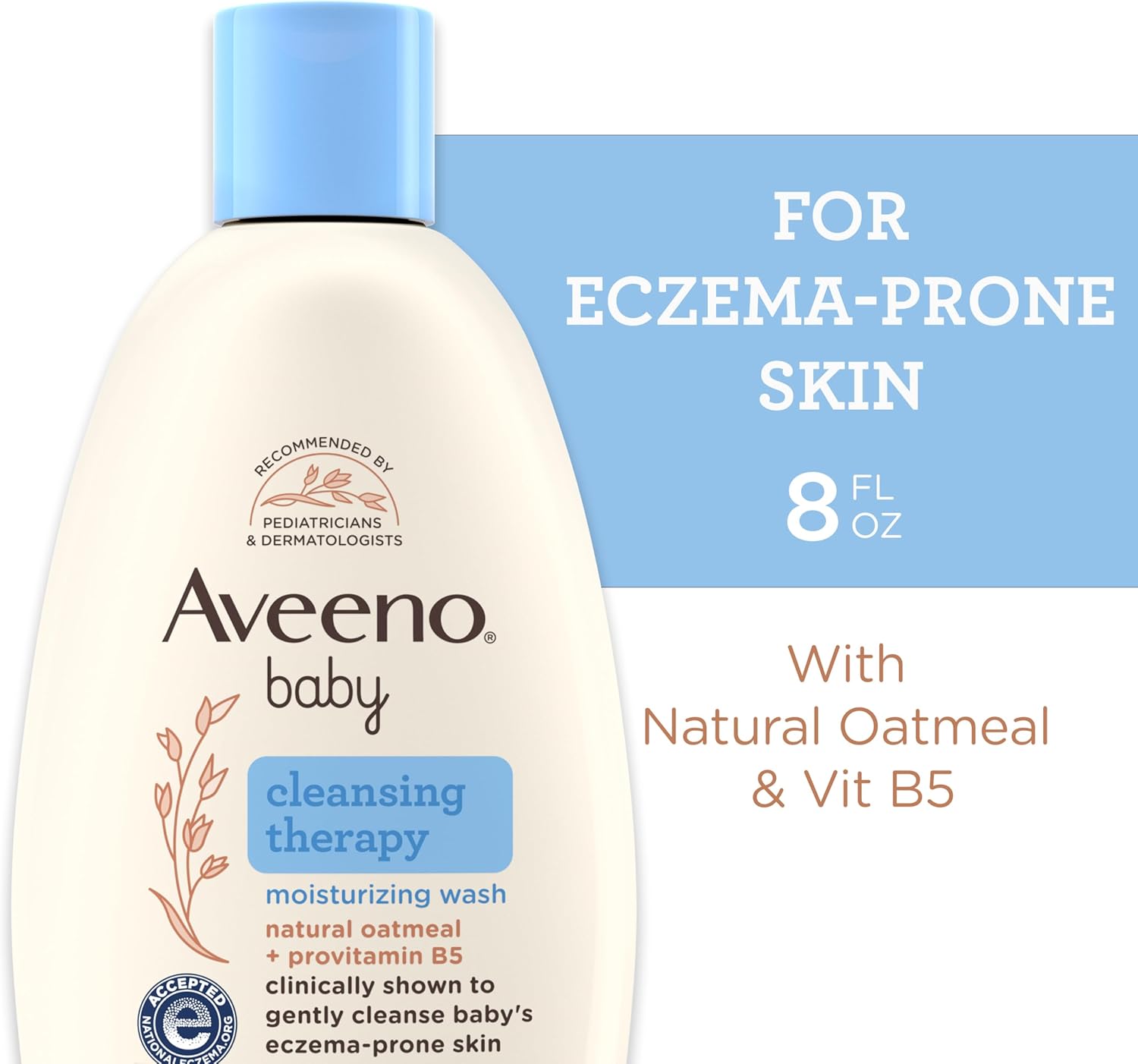 Aveeno Baby Cleansing Therapy Moisturizing Baby Body Wash with Natural Oatmeal & ProVitamin B5, Gentle Tear-Free Baby Bath Wash for Sensitive & Eczema-Prone Skin, Hypoallergenic, 8 oz-1