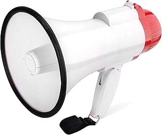 Portable Megaphone Spearker/Bullhorn-with Built-in Siren/Alarm-Music-30 Watt Power & 800 Yard Range-Sliding Volume Adjustment-Powerful and Lightweight-ER46S