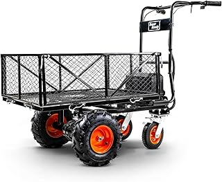 SuperHandy Utility Service Cart Power Wagon Wheelbarrow Electric 48V DC Li-Ion Powered 660Lbs Load and 1000Lbs+ Hauling Capacity Farm and Garden All Purpose Modular Cargo Bed