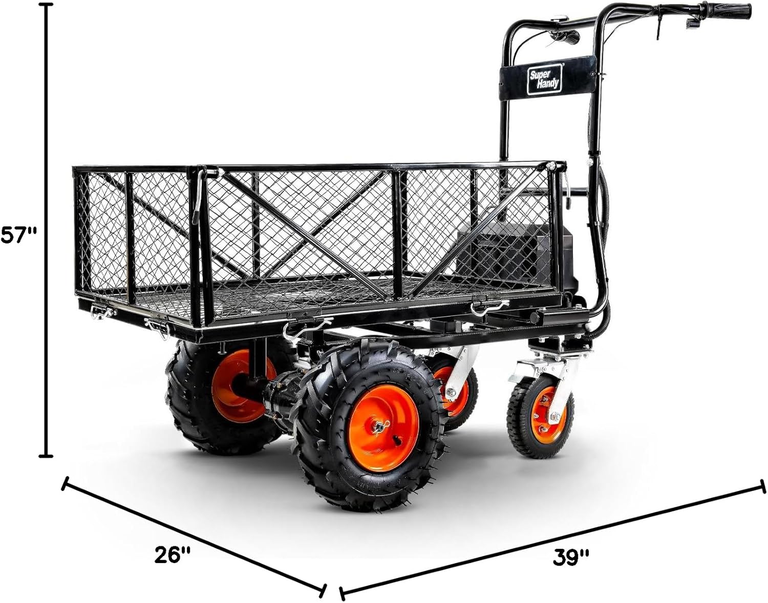 SuperHandy Utility Service Cart Power Wagon Wheelbarrow Electric 48V DC Li-Ion Powered 660Lbs Load and 1000Lbs+ Hauling Capacity Farm and Garden All Purpose Modular Cargo Bed-7