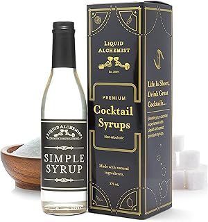 Liquid Alchemist Simple Syrup for Cocktails - Real Ingredients Make our Simple Sugar Syrup the Perfect Old Fashioned Mix - Our Natural Simple Syrup for Drinks is Non-GMO Gluten Free & Vegan (12 oz)