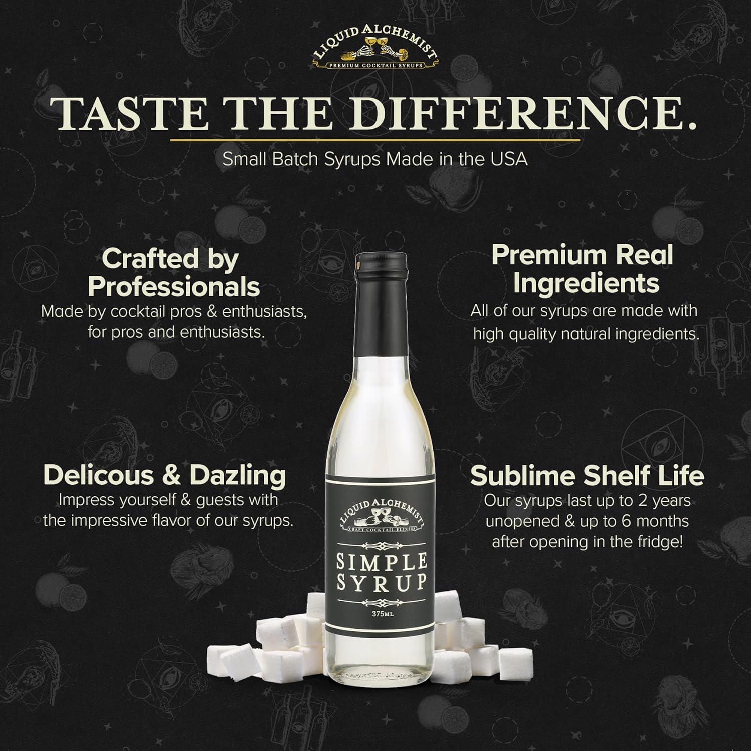 Liquid Alchemist Simple Syrup for Cocktails - Real Ingredients Make our Simple Sugar Syrup the Perfect Old Fashioned Mix - Our Natural Simple Syrup for Drinks is Non-GMO Gluten Free & Vegan (12 oz)-3