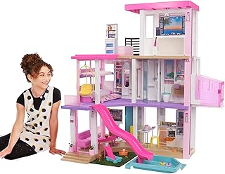 Barbie DreamHouse, Doll House Playset with 75+ Toy Furniture & Accessories, 10 Play Areas, Lights & Sounds, Wheelchair-Accessible Elevator (Amazon Exclusive)