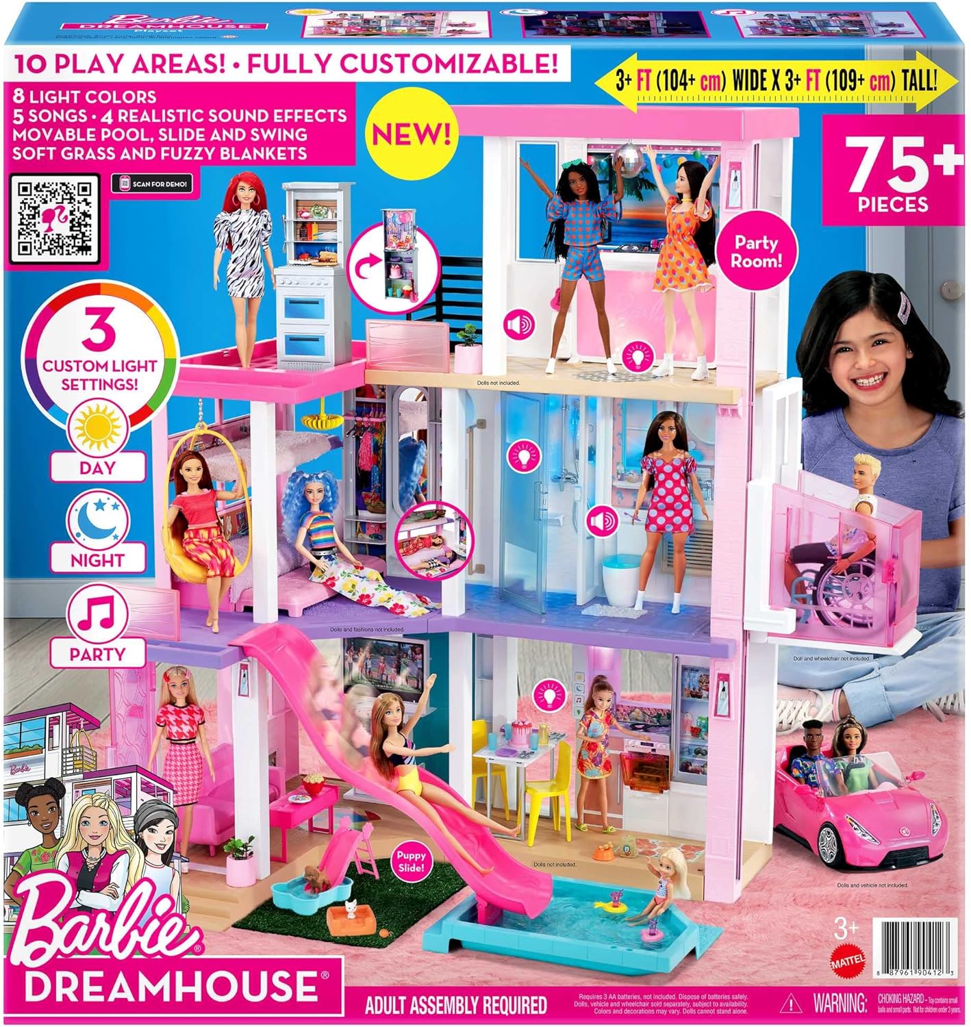 Barbie DreamHouse, Doll House Playset with 75+ Toy Furniture & Accessories, 10 Play Areas, Lights & Sounds, Wheelchair-Accessible Elevator (Amazon Exclusive)-5