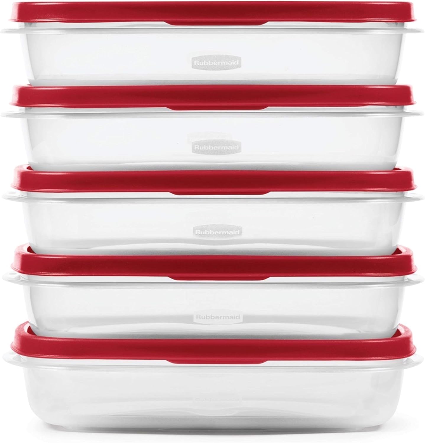 Rubbermaid EasyFindLids Meal Prep Containers, 5.5 Cup, Red-1