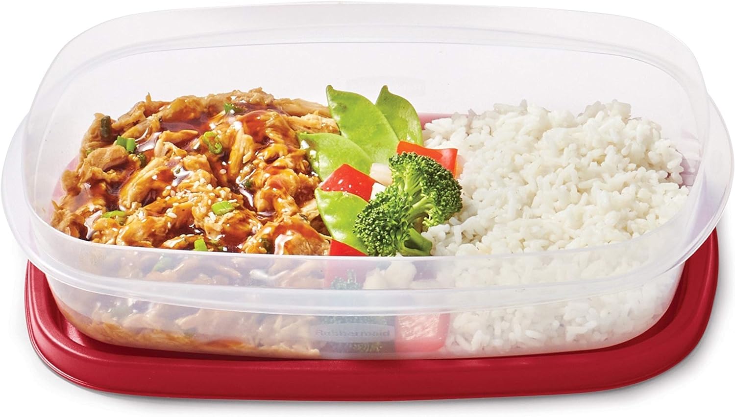 Rubbermaid EasyFindLids Meal Prep Containers, 5.5 Cup, Red-2