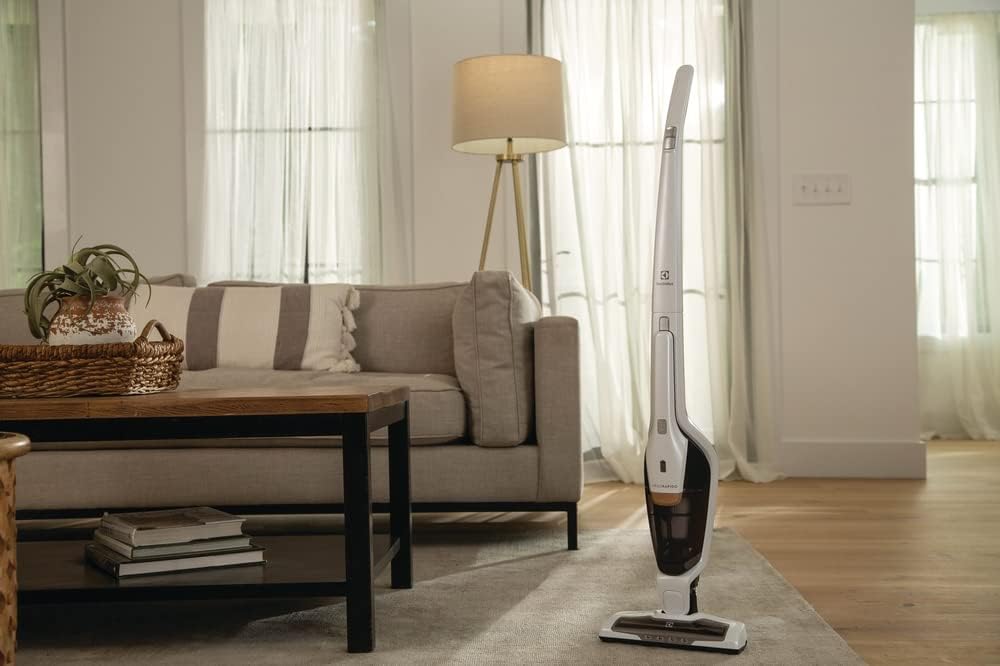 Electrolux Ergorapido Stick Vacuum Cleaner, Lightweight Cordless Vacuum with LED Nozzle Lights and Turbo Battery Power, for Carpets and Hard Floors, in Satin White-1