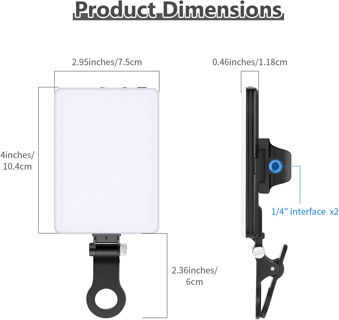 NEEWER Selfie Light with Front & Back Phone Clip, High Power 60 LED 2000mAh Rechargeable CRI 95+, 3 Light Modes, Portable Clip on Light for Tablet/Laptop, Zoom Call TikTok Video Fill Light (NL-60AI)-6