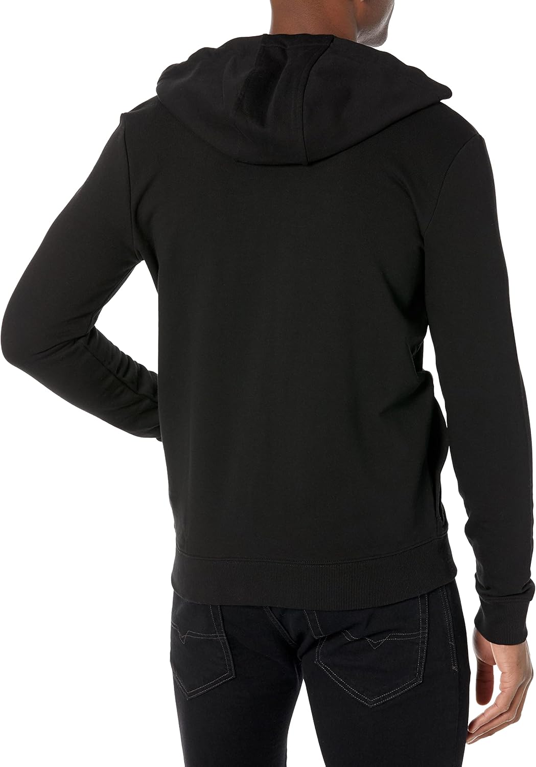 HUGO Men's Regular Fit Square Logo Jersey Hooded Zip Up Sweatshirt-1