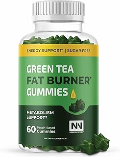 Green Tea Fat Burner Gummies for Weight Loss | Metabolism Boost & Appetite Suppressant with Green Coffee Bean Extract & Garcinia Cambogia | Pills to Burn Belly Fat for Women & Men by Nobi Nutrition