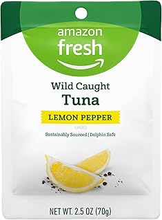 Amazon Fresh Lemon Pepper Flavor Tuna Pouch, 2.5 Oz