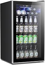 Antarctic Star Beverage Refrigerator Cooler -120 Can Mini Fridge Glass Door for Soda Beer or Wine Constant Glass Door Small Drink Dispenser Clear Front Door for Home, Office Bar 3.2cu.ft