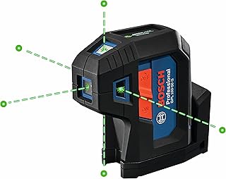 BOSCH GPL100-50G Green-Beam Self-Leveling Alignment Laser, Includes 2 AA Batteries, Built-In Multipurpose Mount, & Hard Carrying Case