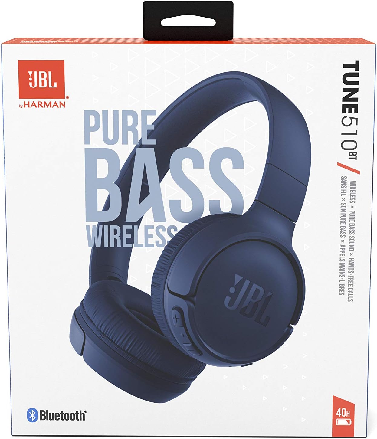 JBL Tune 510BT: Wireless On-Ear Headphones with Purebass Sound - Blue, Medium-7