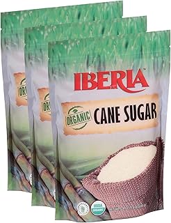 Iberia Organic Premium Cane Sugar, 1.5 lb. (Pack of 3) 100% Natural, Non GMO, Pure Cane Sugar