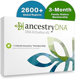 AncestryDNA Genetic Test Kit + 3-Month Ancestry World Explorer Membership: DNA Ethnicity Test, Find Relatives, Family History, Complete DNA Test, Ancestry Reports, Origins & Ethnicities, 1 Kit