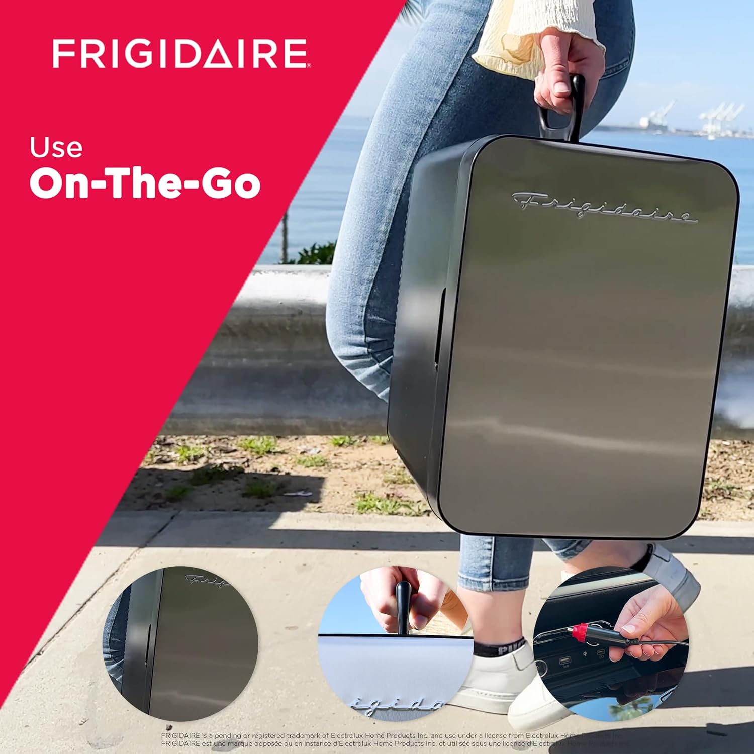 FRIGIDAIRE Portable 10L, 15-can Mini Fridge Brushed Stainless Rugged Refrigerator, EFMIS188-SS-4