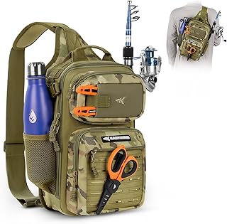 KastKing BlowBak Tactical Fishing Sling Tackle Storage Bag-Lightweight Sling Fishing Backpack-Tool Bag for Fishing Hunting