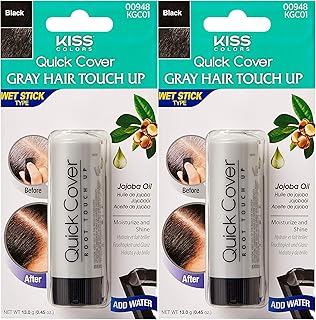 Kiss Quick cover Gray Hair Touch Up Wet Stick Type (2 Pack - Black)