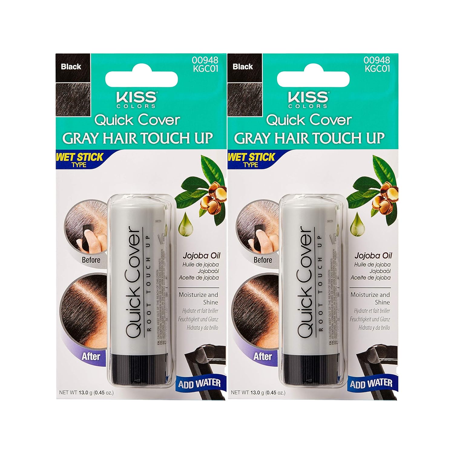 Kiss Quick cover Gray Hair Touch Up Wet Stick Type (2 Pack - Black)-0