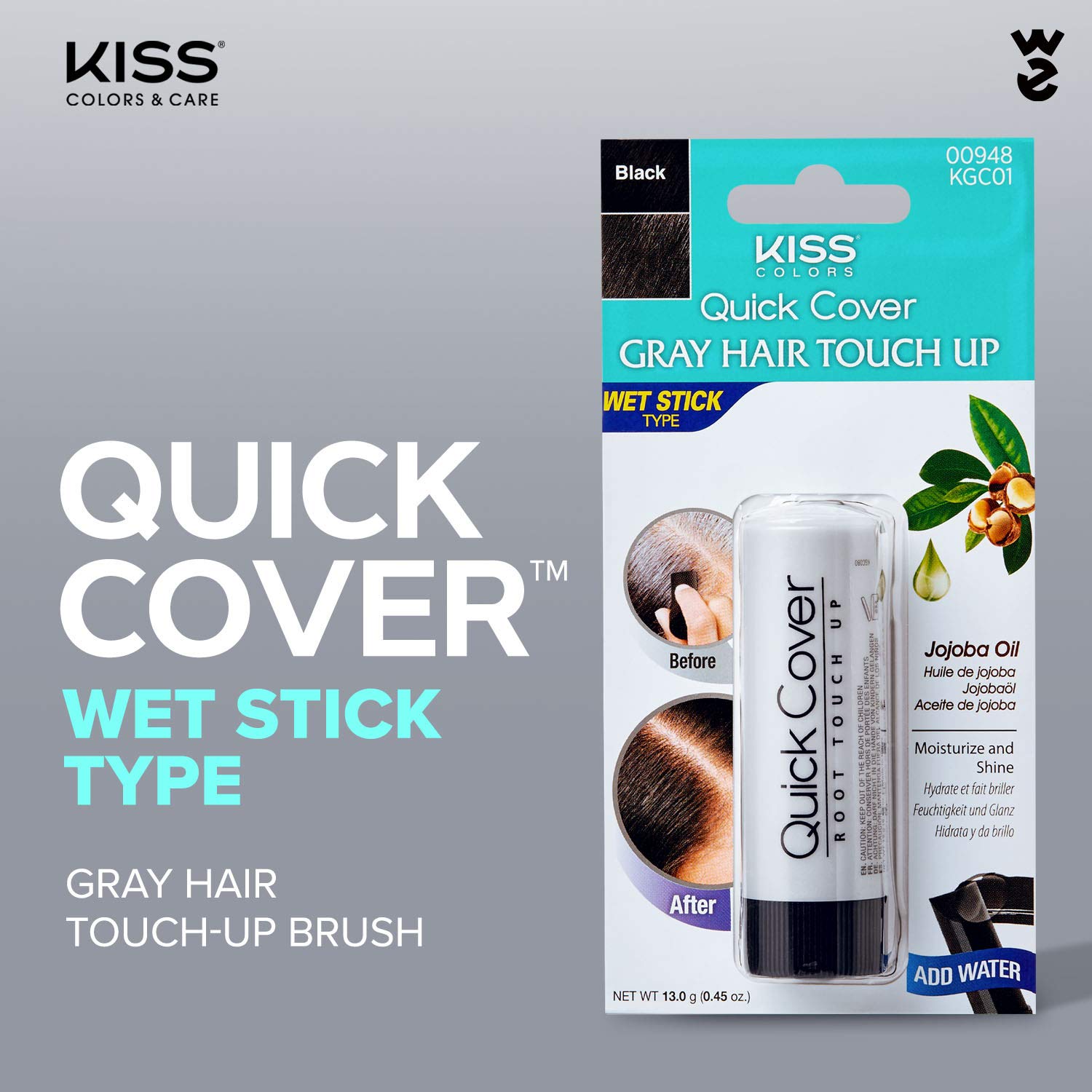 Kiss Quick cover Gray Hair Touch Up Wet Stick Type (2 Pack - Black)-1