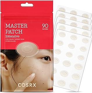 COSRX Master Patch Intensive | Oval-Shaped Hydrocolloid Pimple Patch with Tea Tree Oil & Salicylic Acid | Quick & Easy Blemish, Zit, Spot Treatment (90 Patches (Medium, Large), 90, Count)