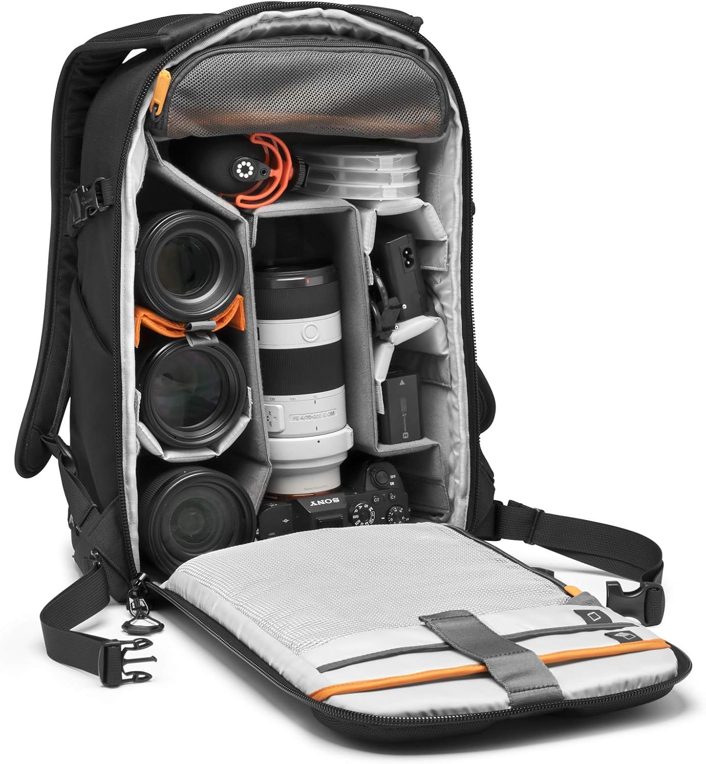 Lowepro Flipside BP 300 AW III Mirrorless and DSLR Camera Backpack - Black - with Rear Access - with Side Access - with Adjustable Dividers - for Mirrorless Like Sony α7 - LP37350-PWW-2