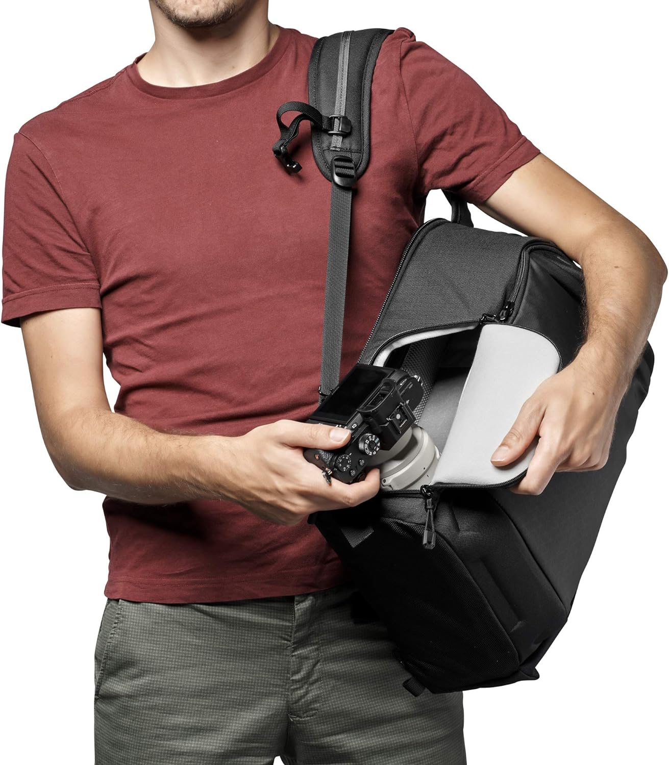 Lowepro Flipside BP 300 AW III Mirrorless and DSLR Camera Backpack - Black - with Rear Access - with Side Access - with Adjustable Dividers - for Mirrorless Like Sony α7 - LP37350-PWW-9