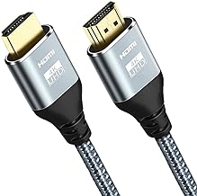 HDMI Cable 4K 60 Hz 20 ft, High Speed HDMI 2.0 Cables, 18Gbps, 4K @ 60Hz, Ultra HD, 2160P,1080P, ARC, 3D, HDCP 2.2 Cord Braided, for Laptop, Monitor, PS5, PS4, Xbox One, Fire TV