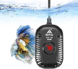 Small Aquarium Heater 50W Mini Fish Tank Heater 50 Watt Submersible with LED Temperature Display