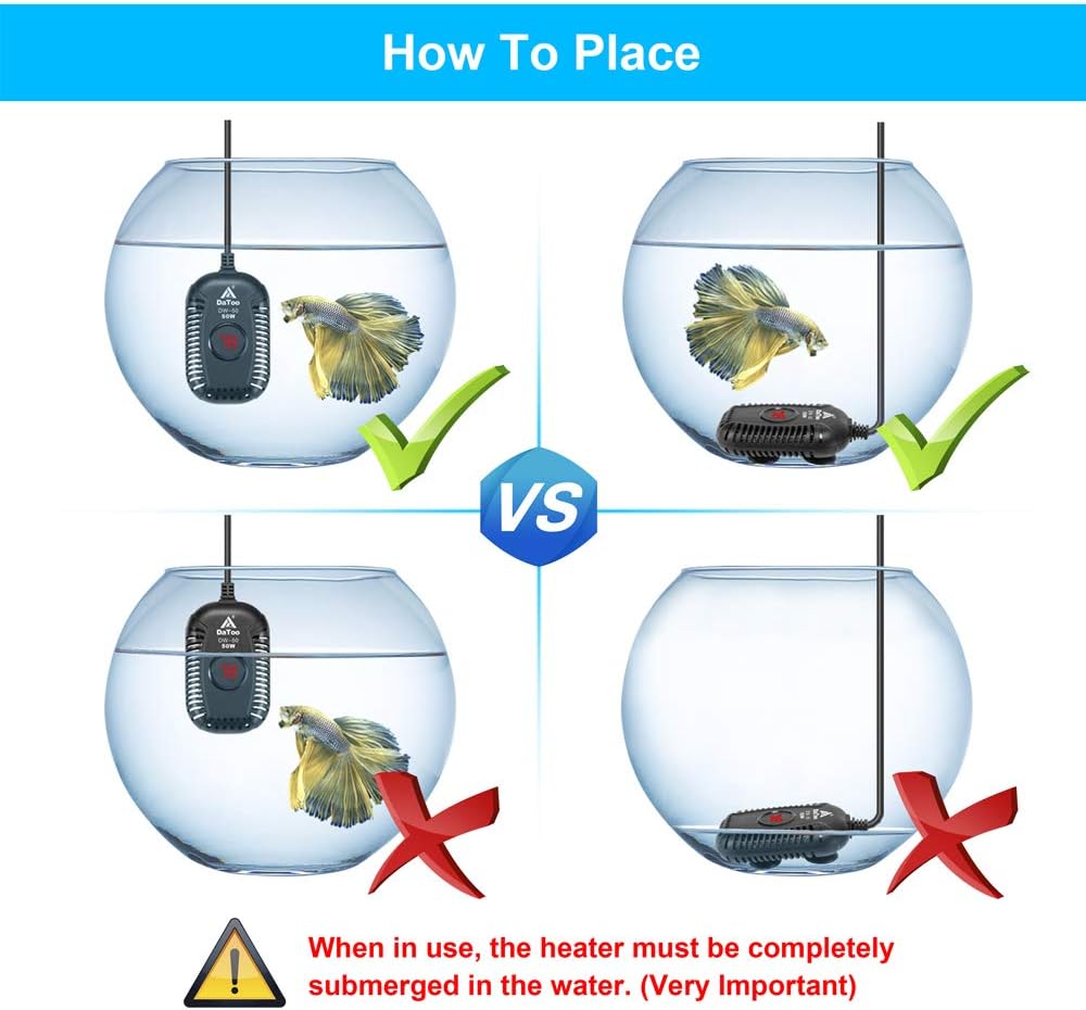 Small Aquarium Heater 50W Mini Fish Tank Heater 50 Watt Submersible with LED Temperature Display-5