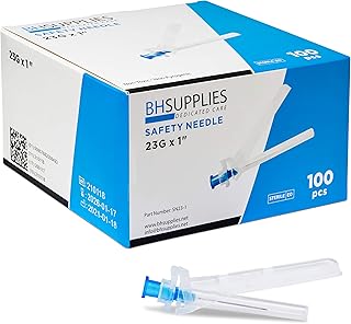 BH SUPPLIES Safety Needle 23G x 1" (Box of 100)