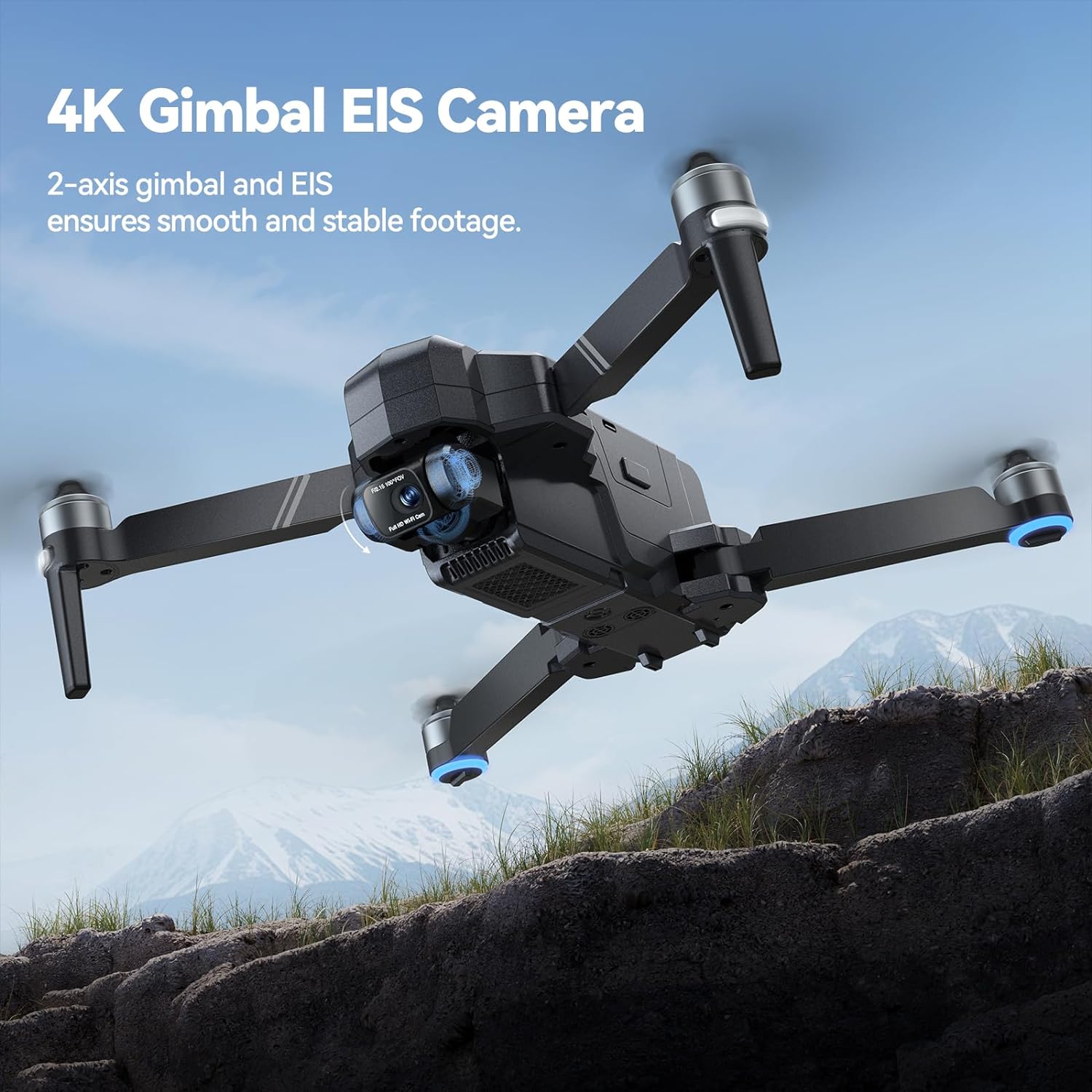 Ruko F11GIM2 Drones with Camera for Adults 4K, 64Mins Flight Time, Gimbal & EIS 4K Camera, 9842ft Digital video Transmission, GPS Auto-return Professional Quadcopter, Level 6 Wind Resistance-1