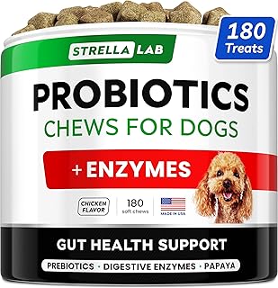 STRELLALAB Green Grass Chews - Pee Grass Spot Saver Caused by Dog Urine - Urine Neutralizer for Lawn, Gut Health Probiotics & Digestive Enzymes,Lawn Burn from Dog Urine, Grass Burn Spot Chews