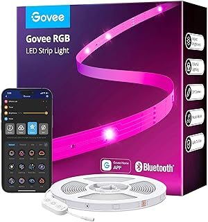 Govee 100ft LED Strip Lights, Bluetooth RGB Halloween LED Lights with App Control, 64 Scenes and Music Sync LED Strip Lighting for Bedroom, Living Room, Kitchen, Party, ETL Listed Adapter