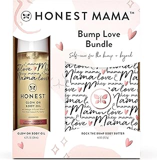 The Honest Company Honest Mama Body + Belly Bump Love Bundle | Moisturizing, Plant-Based Oil + Stretch Mark Butter Cream