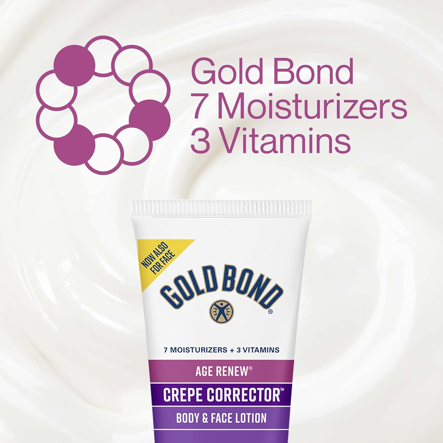 Gold Bond Age Renew Crepe Corrector Body & Face Lotion, Replenishing & Smoothing Formula, for Dry Skin, 8 oz.-2