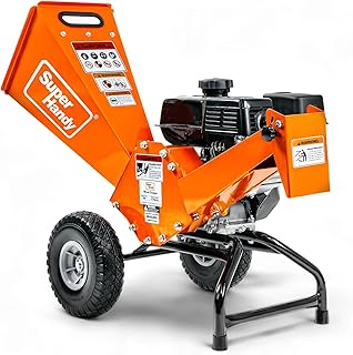 SuperHandy Wood Chipper Shredder Mulcher 7HP Engine Heavy Duty Compact Rotor Assembly Design 3" Inch Max Capacity Aids in Fire Prevention and Building Firebreaks