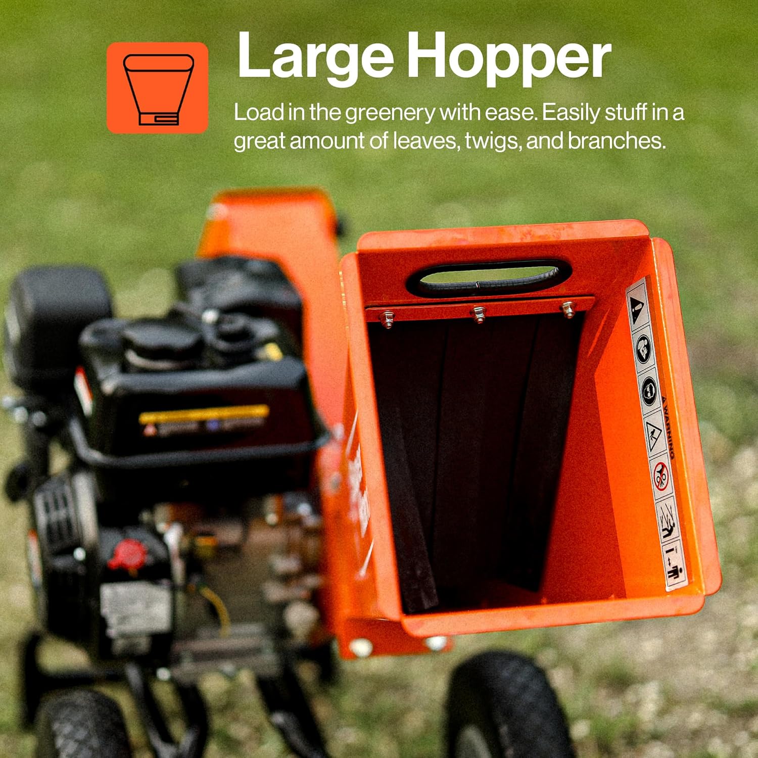 SuperHandy Wood Chipper Shredder Mulcher 7HP Engine Heavy Duty Compact Rotor Assembly Design 3" Inch Max Capacity Aids in Fire Prevention and Building Firebreaks-3