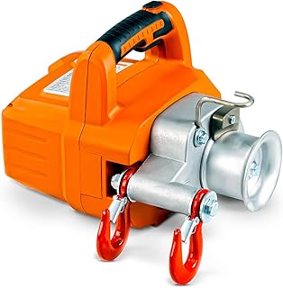 SuperHandy Electric Portable Capstan Winch, Brushless Motor, 1000-2000 lbs Max Pulling Force, Includes 100ft Low-Stretch Rope, Battery & Charger - Ideal for Forestry, Hunting, Off-Road