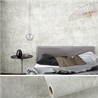 VEELIKE 15.7''x354'' Concrete Contact Paper for Countertops Waterproof Light Concrete Wallpaper Texture Peel and Stick Concrete Wall Paper Self Adhesive Cement Murals Removable for Cabinets Furniture