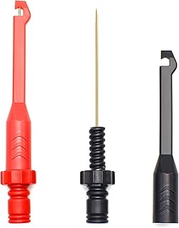 inShareplus Electronic Wire Piercing Probe Clip 2mm for Automotive Diagnostic Tester Tool, Puncture Wire Back Probe Pins Insulation for Car Circuit Detection Black&Red, 2 Pack