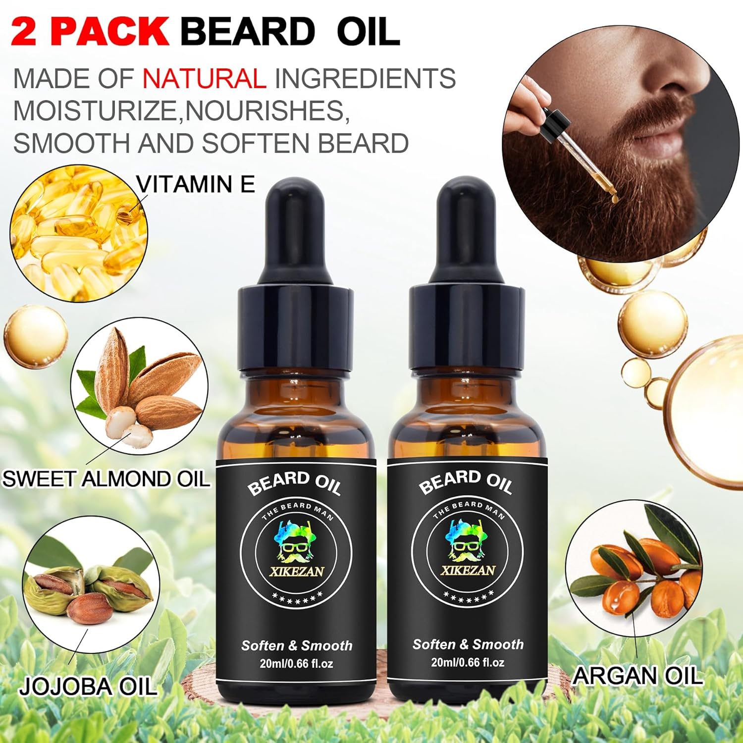 Beard Kit,Beard Grooming Kit,w/Beard Straightener,Beard Oil,Beard Balm,Beard Comb,Beard Scissor,Razor & Brush Stands,Bag,E-Book,Beard Care Christmas Dad Gifts for Men Him Father-4