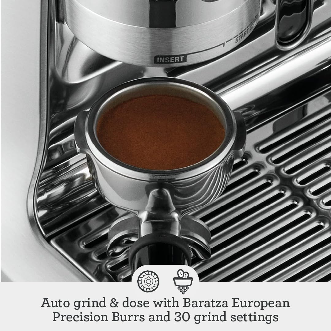 Breville the Barista Pro Espresso Machine with Grinder & Milk Frother, Espresso Maker with Seconds Heat Up, Cappuccino & Latte Machine for Home, BES878BTR, Black Truffle-3