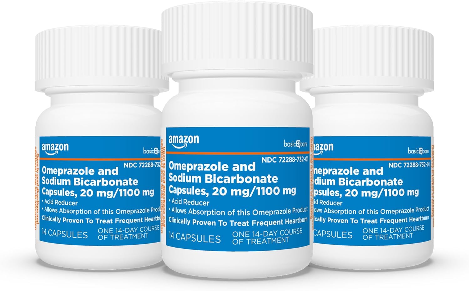 Amazon Basic Care Omeprazole and Sodium Bicarbonate Capsules, 20 mg/1100 mg, 24-Hour Frequent Heartburn Medicine, Acid Reducer Pills, 42 Count-5