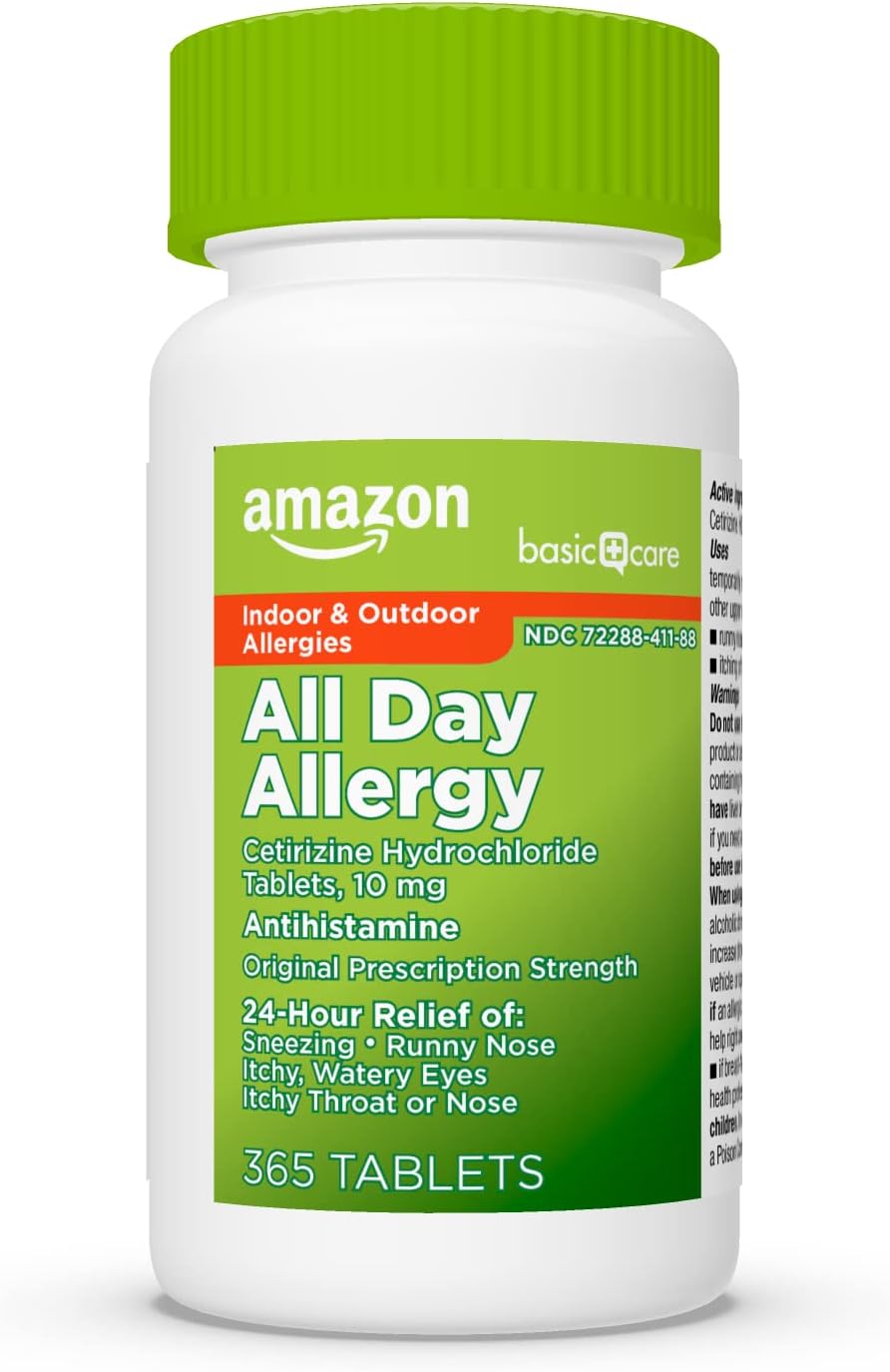 Amazon Basic Care All Day Allergy, Cetirizine Hydrochloride Tablets, Antihistamine, 10 mg, 365 Count (Pack of 1)-4