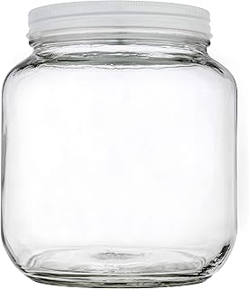 Half Gallon Glass Mason Jar Wide Mouth with Airtight Metal Lid - Safe for Fermenting Kombucha Kefir - Pickling, Storing and Canning- BPA-Free Dishwasher Safe- By Kitchentoolz (1)