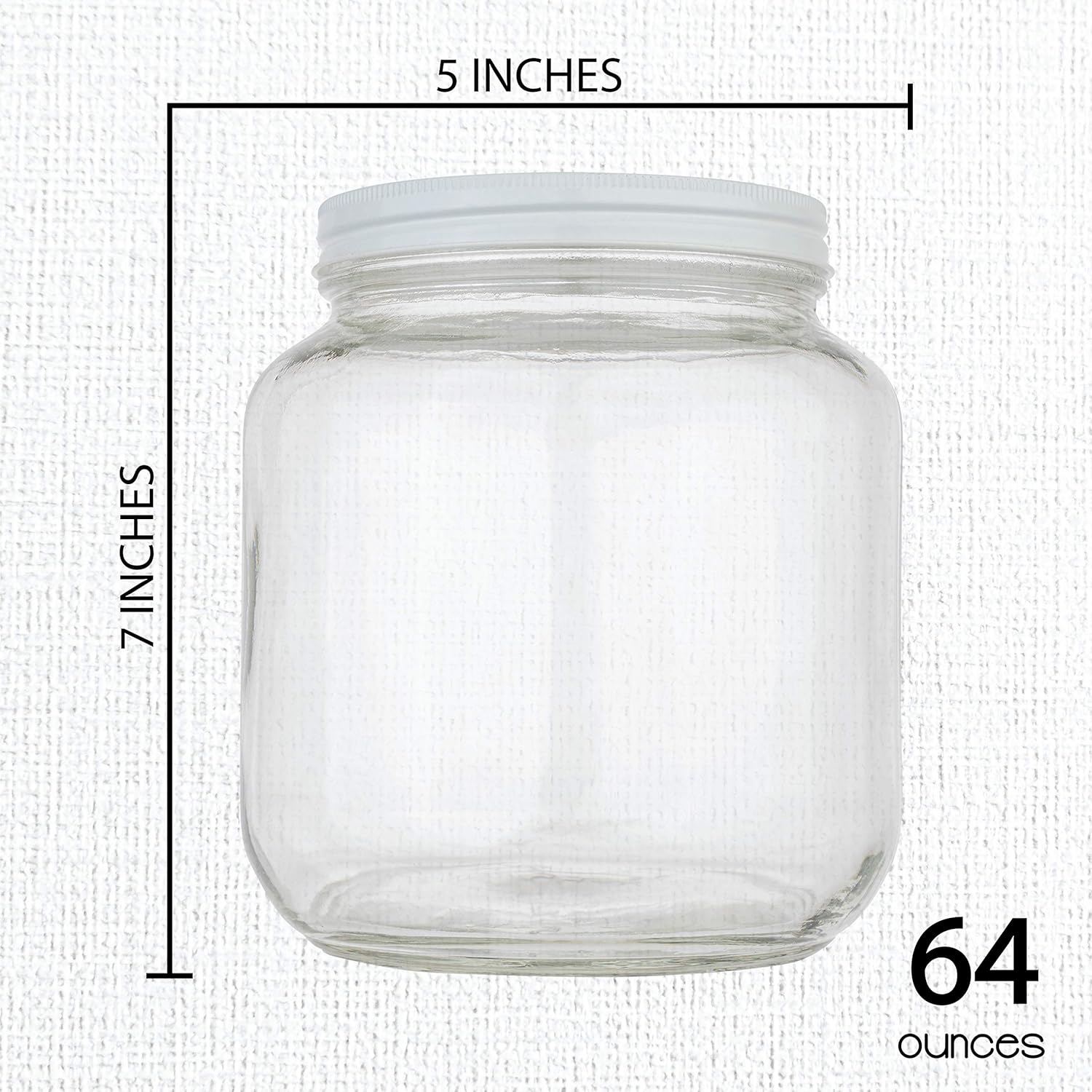 Half Gallon Glass Mason Jar Wide Mouth with Airtight Metal Lid - Safe for Fermenting Kombucha Kefir - Pickling, Storing and Canning- BPA-Free Dishwasher Safe- By Kitchentoolz (1)-2